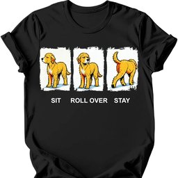 Labradoodle Sit Roll Over Stay T Shirt Gift For Dog Lover
