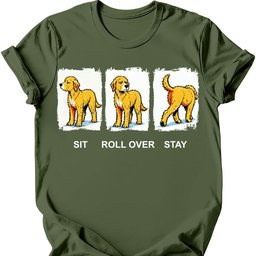 Labradoodle Sit Roll Over Stay T Shirt Gift For Dog Lover