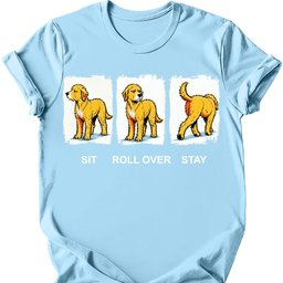 Labradoodle Sit Roll Over Stay T Shirt Gift For Dog Lover