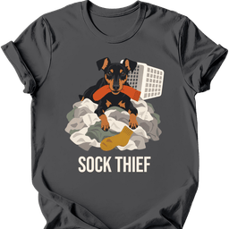 Manchester Terrier Sock Thief T Shirt Gift For Dog Lover