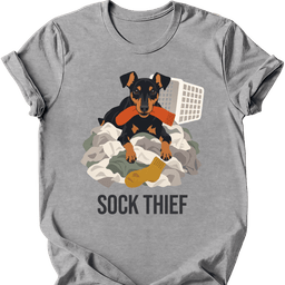 Manchester Terrier Sock Thief T Shirt Gift For Dog Lover