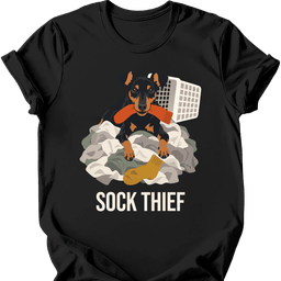 Manchester Terrier Sock Thief T Shirt Gift For Dog Lover