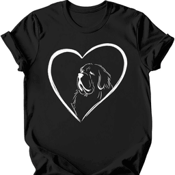 Newfoundland Heart Dog T Shirt Gift For Dog Lover