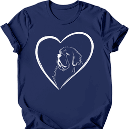 Newfoundland Heart Dog T Shirt Gift For Dog Lover