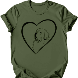 Newfoundland Heart Dog T Shirt Gift For Dog Lover