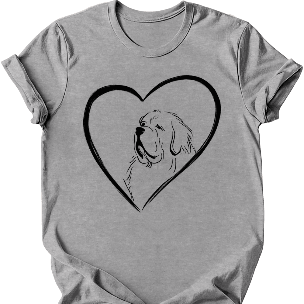 Newfoundland Heart Dog T Shirt Gift For Dog Lover