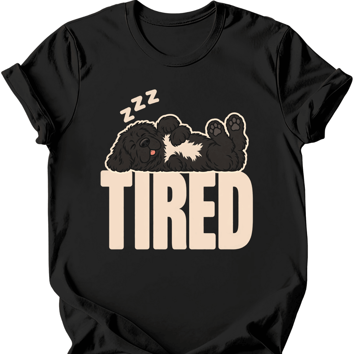 Newfoundland Tired Dog T Shirt Gift For Dog Lover