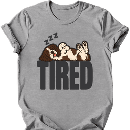 English Springer Spaniel Tired Dog T Shirt Gift For Dog Lover
