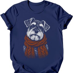 Miniature Schnauzer Winter Dog T Shirt Gift For Dog Lover