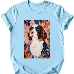 English Springer Spaniel Boho Dog T Shirt Gift For Dog Lover