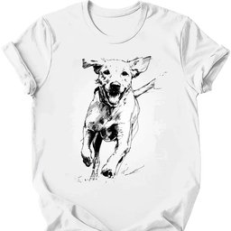 Labrador Running Dog T Shirt Gift For Dog Lover