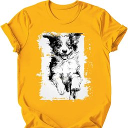 Miniature American Shepherd Running Dog T Shirt Gift For Dog Lover