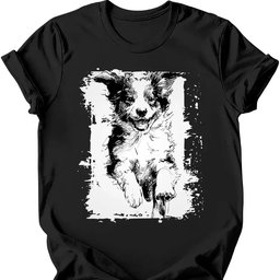 Miniature American Shepherd Running Dog T Shirt Gift For Dog Lover
