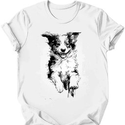 Miniature American Shepherd Running Dog T Shirt Gift For Dog Lover