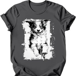 Miniature American Shepherd Running Dog T Shirt Gift For Dog Lover
