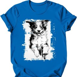 Miniature American Shepherd Running Dog T Shirt Gift For Dog Lover