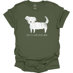 Maltese Love Is A Four Legged Word T Shirt Gift For Dog Lover