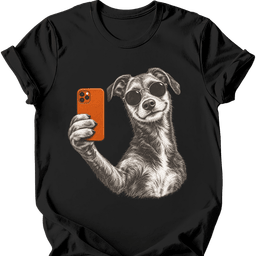Lurcher Selfie Dog T Shirt Gift For Dog Lover
