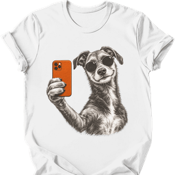 Lurcher Selfie Dog T Shirt Gift For Dog Lover