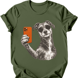 Lurcher Selfie Dog T Shirt Gift For Dog Lover