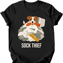 Jack Russell Sock Thief T Shirt Gift For Dog Lover