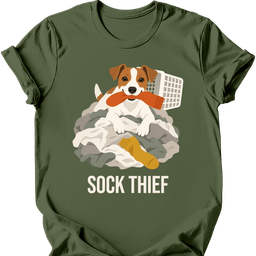 Jack Russell Sock Thief T Shirt Gift For Dog Lover