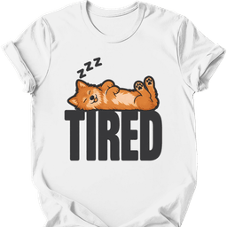 Finnish Spitz Tired Dog T Shirt Gift For Dog Lover