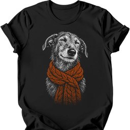 Lurcher Winter Dog T Shirt Gift For Dog Lover