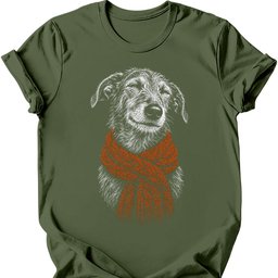 Lurcher Winter Dog T Shirt Gift For Dog Lover