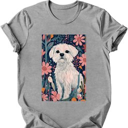 Maltese Boho Dog T Shirt Gift For Dog Lover