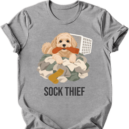Maltipoo Sock Thief T Shirt Gift For Dog Lover