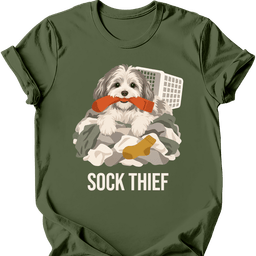 Havanese Sock Thief T Shirt Gift For Dog Lover
