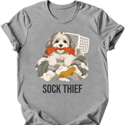 Havanese Sock Thief T Shirt Gift For Dog Lover