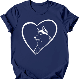 Husky Heart Dog T Shirt Gift For Dog Lover