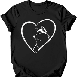 Husky Heart Dog T Shirt Gift For Dog Lover