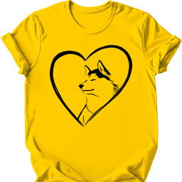 Husky Heart Dog T Shirt Gift For Dog Lover
