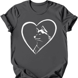 Husky Heart Dog T Shirt Gift For Dog Lover