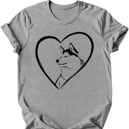 Husky Heart Dog T Shirt Gift For Dog Lover