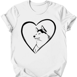 Husky Heart Dog T Shirt Gift For Dog Lover