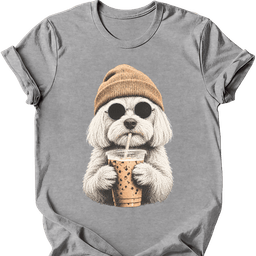 Maltese Hipster Dog T Shirt Gift For Dog Lover