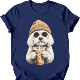 Maltese Hipster Dog T Shirt Gift For Dog Lover
