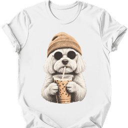 Maltese Hipster Dog T Shirt Gift For Dog Lover