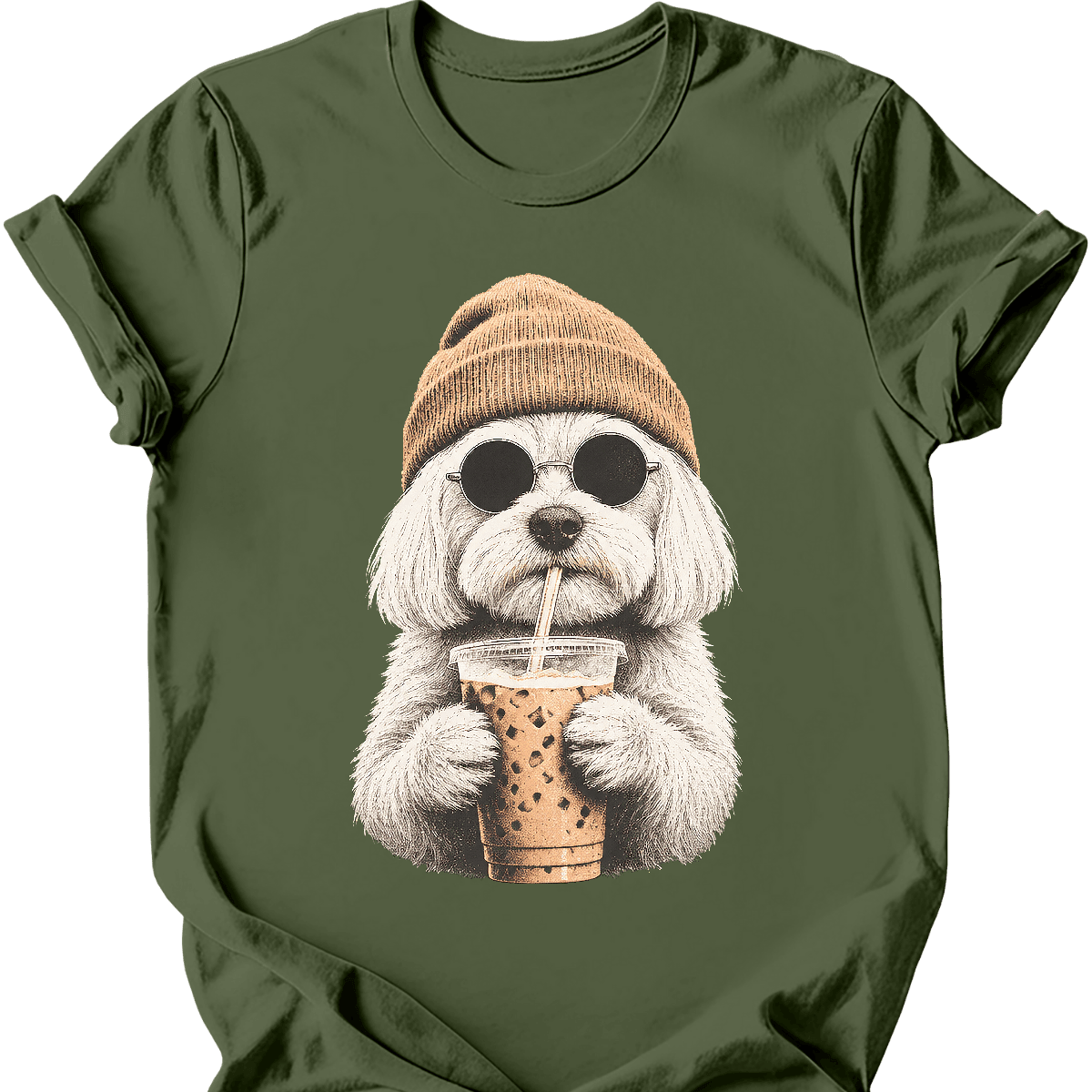 Maltese Hipster Dog T Shirt Gift For Dog Lover