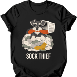 Miniature Schnauzer Sock Thief T Shirt Gift For Dog Lover