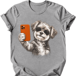 Morkie Selfie Dog T Shirt Gift For Dog Lover