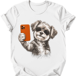 Morkie Selfie Dog T Shirt Gift For Dog Lover