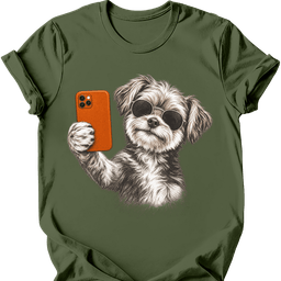 Morkie Selfie Dog T Shirt Gift For Dog Lover