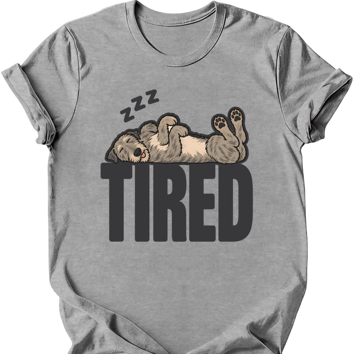Irish Wolfhound Tired Dog T Shirt Gift For Dog Lover