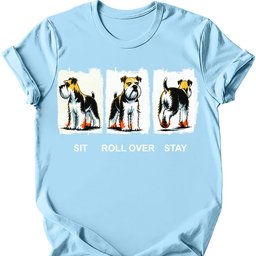 Miniature Schnauzer Sit Roll Over Stay T Shirt Gift For Dog Lover