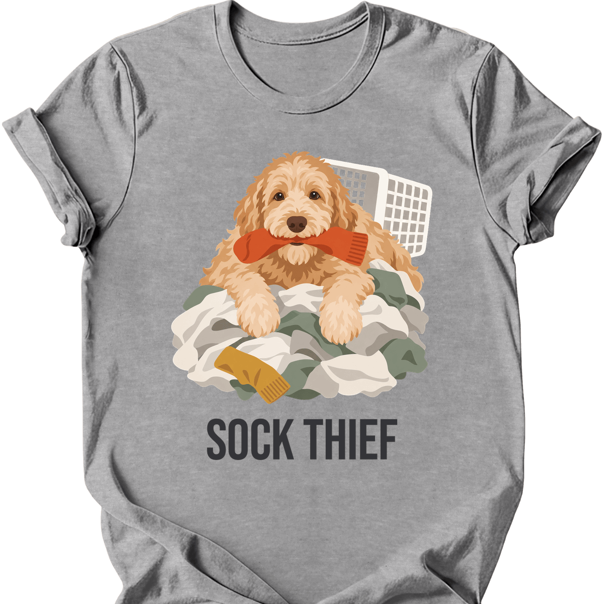 Goldendoodle Sock Thief T Shirt Gift For Dog Lover